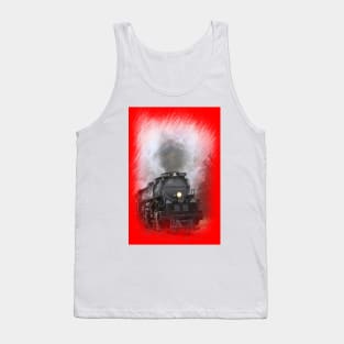 Big Boy 4014 Steaming threw Black Wolf Kansas with tree's and cloud's. Tank Top